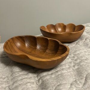 Vintage Wooden Monkey Pod Bowls